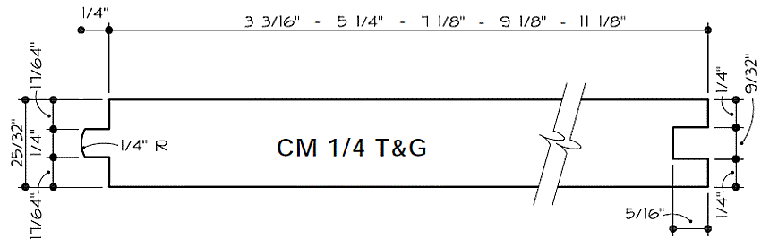 WWPA - T&G CM Rough Butt Joint 1-4 TNG PATTERN