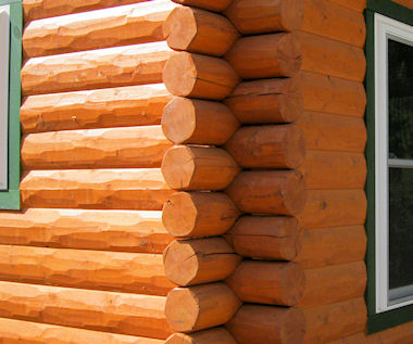 HEWN Log Siding Dove Tail Corners home 