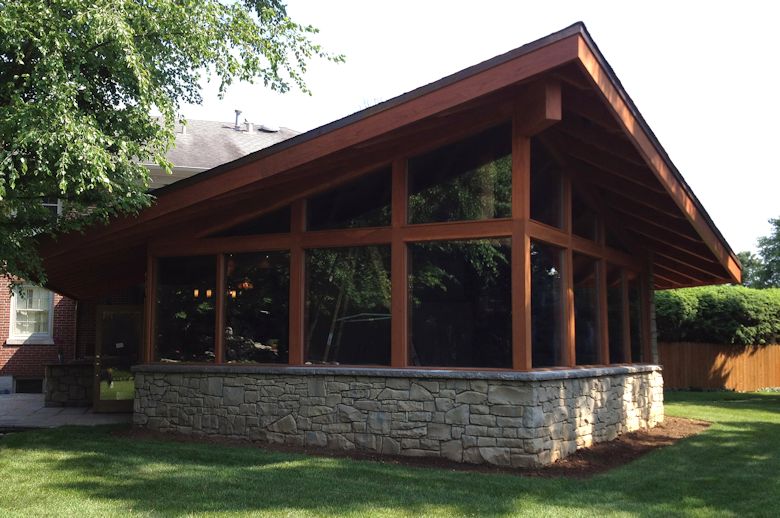 Redwood framed and beam wrapped home